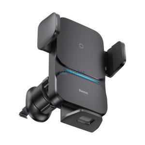 Suport auto BASEUS WISDOM (pentru ventilație, automat, 15W, fără fir, dimensiune 4.7-7.5") NEGRU