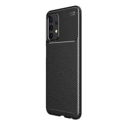   HUSĂ! - Protectie din silicon pentru telefon (rezistenta medie la impact, colt cu perna de aer, model carbon) NEGRU Samsung Galaxy A32 4G (SM-A325)