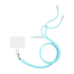   Curea de gât (universală, suport din silicon pentru husă, țesătură) LIGHT BLUE