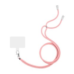   Curea de gât (suport universal din silicon cu toc, material textil) ROZ DESCHIS