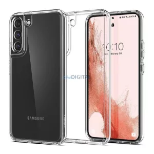 HUSĂ! - Protectie de telefon din plastic SPIGEN ULTRA HYBRID (rezistenta la impact mediu, cadru perna de aer din silicon) TRANSPARENT Samsung Galaxy S22 5G (SM-S901)
