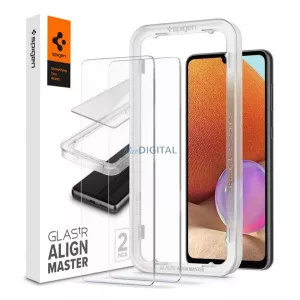 SPIGEN ALM FC sticla de protectie pentru ecran 2buc (2.5D, fara amprenta, foarte rezistent la zgarieturi, 9H, ultrasubtire, evidentiere de culoare) TRANSPARENT Samsung Galaxy A33 5G (SM-A336)