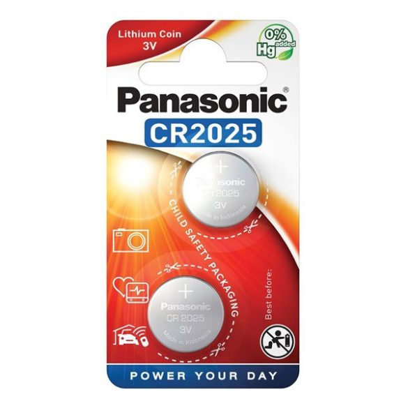 PANASONIC celulă buton (CR2025, 3V, litiu) 2 buc / pachet
