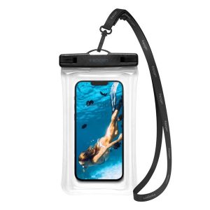 HUSĂ! - SPIGEN A610 geantă impermeabilă/rezistentă la apă, AQUA (IPX8, cârlig pentru gât, flotor cu bule, dimensiune 6.9") TRANSFER