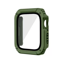   Cadru din plastic (rezistent la impact + sticlă de protecție a ecranului) VERDE ÎNCHIS Apple Watch Series 3 42mm, Apple Watch Series 1 42mm, Apple Watch Series 2 42mm