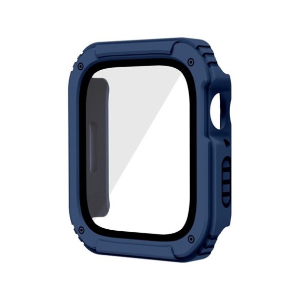 Cadru din plastic (rezistent la impact + sticla de protectie a ecranului) BLUE INCHIS Apple Watch Series 3 42mm