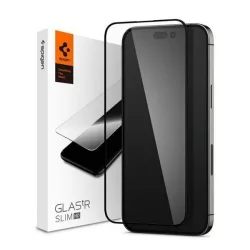   SPIGEN TR SLIM HD sticla protectoare de ecran (2.5D, rezistenta la zgarieturi, prietenoasa cu carcasa, fara amprenta, ultra-subtire, 0,2 mm, 9H) NEGRU Apple iPhone 14 Pro