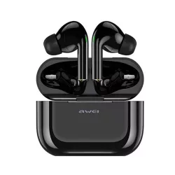   Căști bluetooth AWEI T29 STEREO (v5.0, TWS, filtru de zgomot activ, impermeabil + carcasă de încărcare) NEGRU