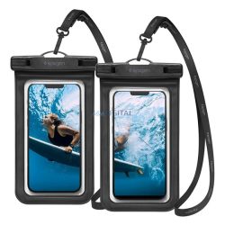  HUSĂ! - Carcasa impermeabila SPIGEN A601, AQUA 2buc (universala, IPX8, poate fi agatata de gat, dimensiune 6.8") NEGRU
