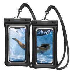   HUSĂ! - Carcasă SPIGEN A610 impermeabilă / impermeabilă, AQUA 2buc (IPX8, poate fi agățată de gât, plutește pe apă cu bule de aer, dimensiune 6.9") NEGRU