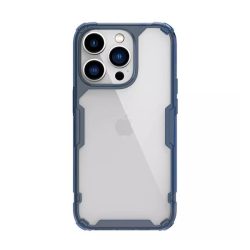   HUSĂ! - Protector de telefon din plastic NILLKIN NATURE PRO (cadru din silicon, rezistenta medie la impact, colt cu perna de aer) ALBASTRU INCHIS Apple iPhone 14 Pro