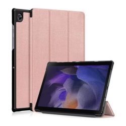   Husă stativă, efect piele (FLIP, deschidere laterală, funcție suport desktop TRIFOLD) GOLDEN RUSAL Samsung Galaxy Tab A8 10.5 LTE (2021) SM-X205, Samsung Galaxy Tab A8 10.5 WIFI (2021) SM-X200