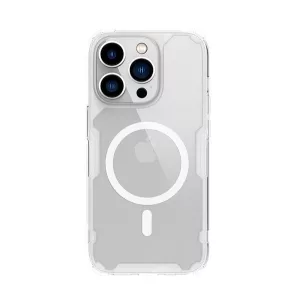 HUSĂ! - Protector de telefon din plastic NILLKIN NATURE PRO MAGNETIC (rezistență medie la impact, colț cu pernă de aer, atașament Magsafe) TRANSPARENT Apple iPhone 14 Pro