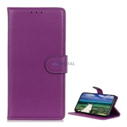   HUSĂ! - Carcasa in picioare, efect piele (FLIP, deschidere laterala, functie suport de masa, premium) PURPLE Apple iPhone 14 Plus
