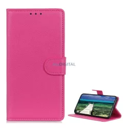   HUSĂ! - Husă în picioare, efect piele (FLIP, deschidere laterală, funcție de suport pentru birou, premium) ROZ Nimic Telefon (1)