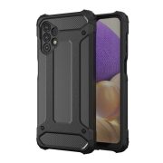   Protector de telefon din plastic Defender (rezistenta la impact, colt cu perna de aer, interior din silicon, efect metalic) NEGRU Samsung Galaxy A23 5G (SM-A236F)