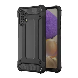   HUSĂ! - Protector de telefon din plastic Defender (rezistenta la impact, colt cu perna de aer, interior din silicon, efect metalic) NEGRU Samsung Galaxy A23 5G (SM-A236F)