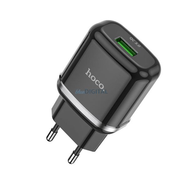 HOCO N3 încărcător de rețea priză USB (18W, încărcător rapid 3.0) NEGRU