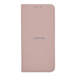   HUSĂ! - Carcasa in picioare, efect piele (FLIP, deschidere laterala, functie suport de masa, model romb) ROSE GOLD Apple iPhone 14 Plus