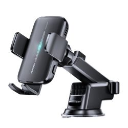   Suport auto JOYROOM (15W, ventuză, bord, automat, wireless, dimensiune 4,7-6,8") NEGRU