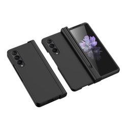  HUSĂ! - Protectie din plastic pentru telefon (mat, rezistent la impact mediu, premium + sticla protectoare pentru ecran, suport stilou) NEGRU Samsung Galaxy Z Fold4 5G (SM-F936)