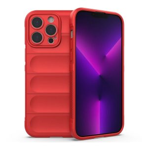 Protector de telefon din silicon (rezistenta la impact mediu, protectie camera, model 3D) RED Apple iPhone 14 Pro