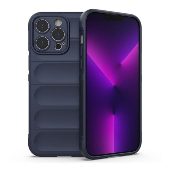 Protectie din silicon pentru telefon (rezistenta medie la impact, protectie camera, model 3D) ALBASTRU INCHIS Apple iPhone 14 Pro
