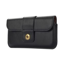   HUSĂ! - Toc orizontal, efect piele (universal, poate fi atașat la o curea, dimensiune 7,2") NEGRU