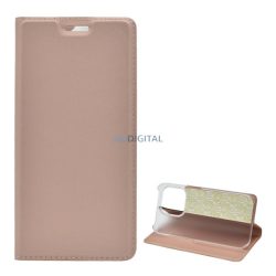   HUSĂ! - Carcasa in picioare, efect piele (FLIP, deschidere laterala, functie suport pentru masa) ROSE GOLD 2 Apple iPhone 14 Plus