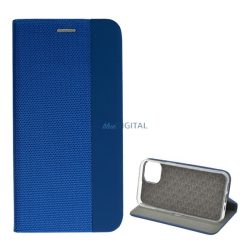   HUSĂ! - Carcasa in picioare, efect piele (FLIP, deschidere laterala, functie suport de masa, model textil) ALBASTRU Apple iPhone 14 Plus