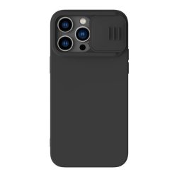   HUSĂ! - NILLKIN CAMSHIELD SILKY MAGNETIC Husă silicon pentru telefon (magnetic, interior pluș, protecție aparat de fotografiat, eco-friendly) negru Apple iPhone 14 Pro
