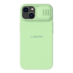   HUSĂ! - Protector de telefon din silicon NILLKIN CAMSHIELD SILKY MAGNETIC (magnetic, interior de pluș, protecție camerei, ecologic) VERDE Apple iPhone 14 Plus