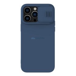   HUSĂ! - Protector de telefon din silicon NILLKIN CAMSHIELD SILKY (mat, interior din microfibră de pluș, protecție camerei, ecologic) ALBASTRU ÎNCHIS Apple iPhone 14 Pro