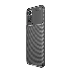   HUSĂ! - Husă silicon pentru telefon (rezistent la impact mediu, bubble heel, model de carbon) negru Xiaomi Redmi Note 11 4G (Redmi Note 11S)