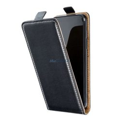   HUSĂ! - Husa in picioare, efect piele (FLIP, deschidere in jos, suport din silicon) NEGRU Apple iPhone 14 Plus