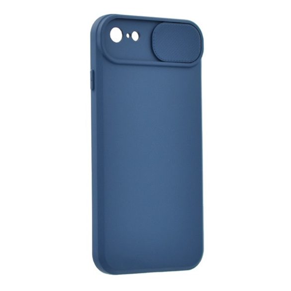 Protector de telefon din silicon (mat, interior din microfibră de pluș, protector pentru cameră) ALBASTRU ÎNCHIS Apple iPhone SE 3 (2022), iPhone SE 2 (2020), iPhone 8 4.7