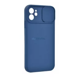   HUSĂ! - Protectie din silicon pentru telefon (mat, interior din microfibra de pluș, protecție pentru cameră) ALBASTRU ÎNCHIS Apple iPhone 11