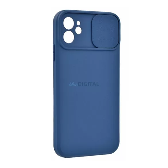 HUSĂ! - Protectie din silicon pentru telefon (mat, interior din microfibra de pluș, protecție pentru cameră) ALBASTRU ÎNCHIS Apple iPhone 11