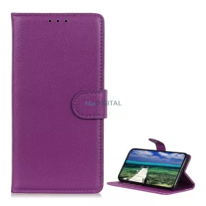 HUSĂ! - Carcasă în picioare, efect piele (FLIP, deschidere laterală, funcție de suport pentru birou, premium) PURPLE Motorola Edge 30 Ultra (XT2201)
