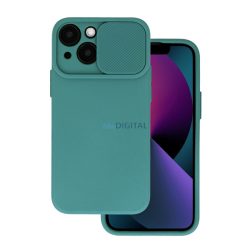   HUSĂ! - Protectie din silicon pentru telefon (mat, interior din microfibra de pluș, protecție pentru cameră) VERDE ÎNCHIS Apple iPhone 14 Plus