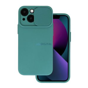 HUSĂ! - Protectie din silicon pentru telefon (mat, interior din microfibra de pluș, protecție pentru cameră) VERDE ÎNCHIS Apple iPhone 14 Plus