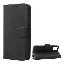   HUSĂ! - Husă stativă, efect piele (FLIP, deschidere laterală, suport pentru carduri de credit, suport pentru birou + curea de încheietură) negru ZTE Blade A31