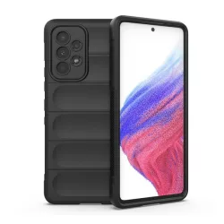   HUSĂ! - Husă silicon pentru telefon (rezistent la impact mediu, protecție cameră, model 3D) negru Samsung Galaxy A53 (SM-A536) 5G