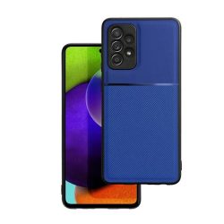   Protecție din plastic pentru telefon (cadru din silicon, rezistență medie la impact, placă metalică încorporată, spate cu efect piele, model în dungi) ALBASTRU ÎNCHIS Samsung Galaxy A23 5G (SM-A236F)