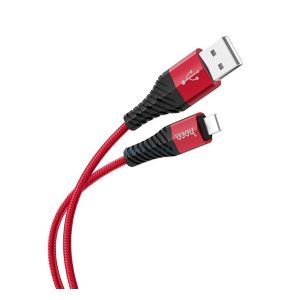 HOCO X38 cablu de date (USB - lightning, 2.4A, încărcător rapid, 100cm, anti-rupere) Roșu