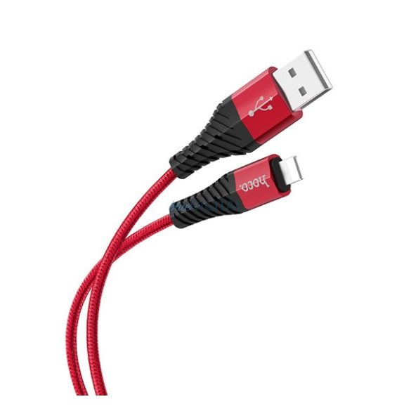 HOCO X38 cablu de date (USB - lightning, 2.4A, încărcător rapid, 100cm, anti-rupere) Roșu