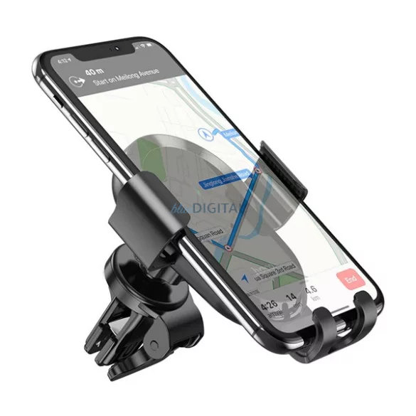 Suport auto HOCO CA105 (ventilat, clip-on, automat, 15W, wireless, dimensiune 4.7-7") NEGRU