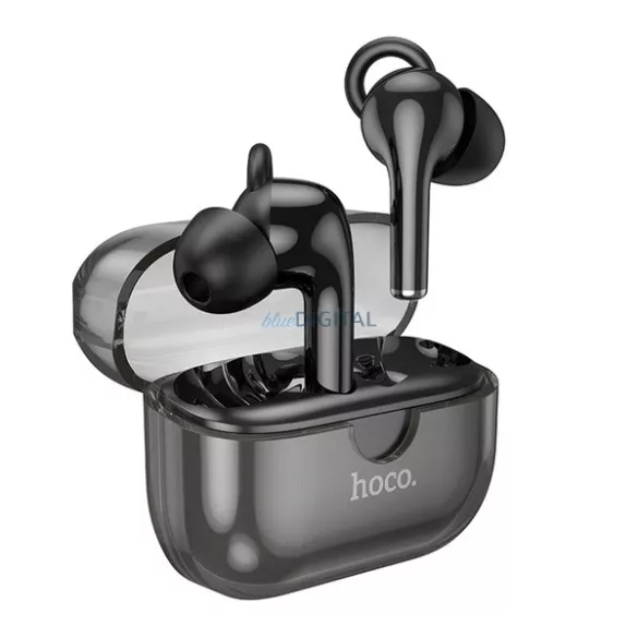 HOCO CANTANTE cască bluetooth Stereo (v5.3, TWS, microfon, anulare zgomot + încărcător) NEGRU