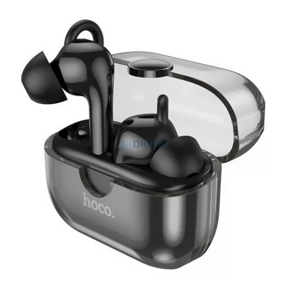 HOCO CANTANTE cască bluetooth Stereo (v5.3, TWS, microfon, anulare zgomot + încărcător) NEGRU