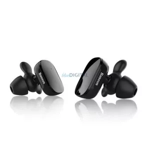 BASEUS ENCOK W02 căști bluetooth STAREO (v4.2, TWS, microfon, anulare zgomot, multipunct + încărcător) NEGRU